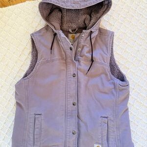 Carhartt Purple Hooded Sherpa-Lined Work Vest